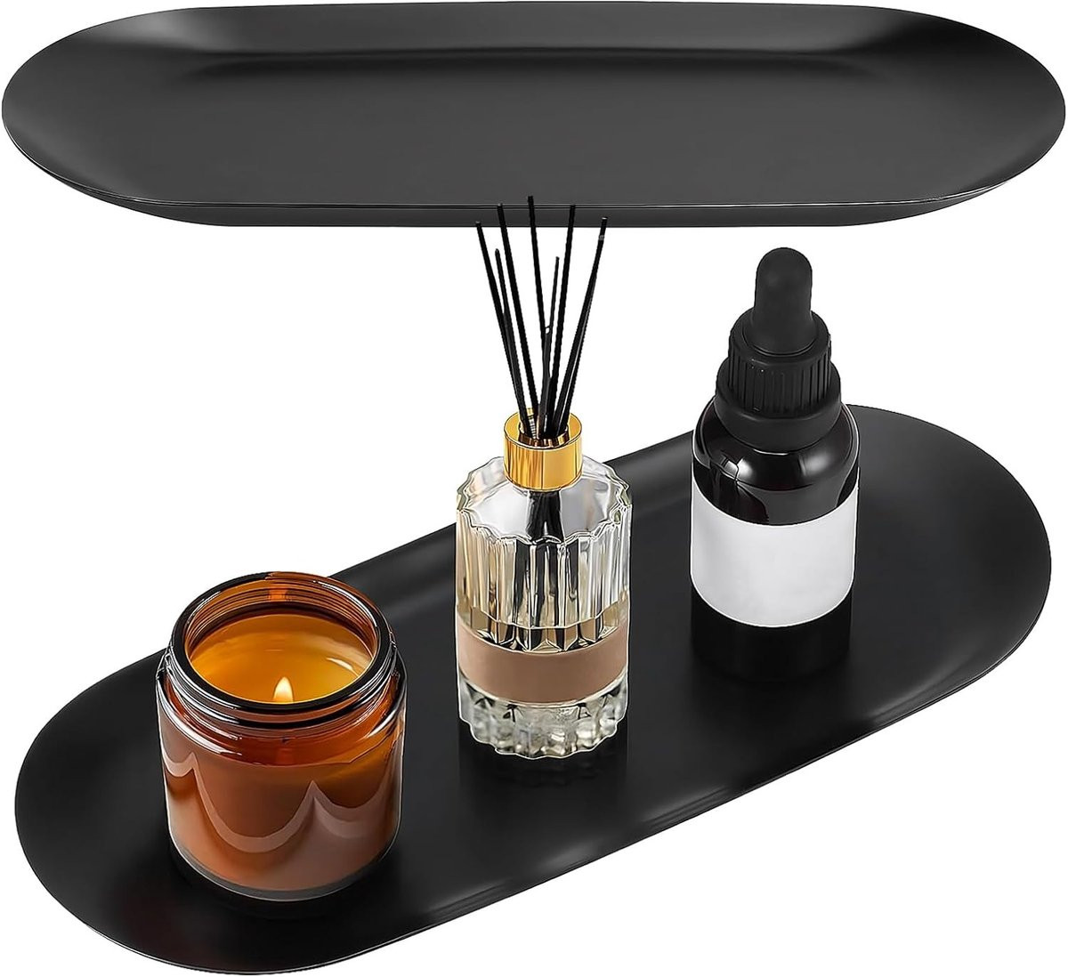 Decoratieve Ovale Tray Set van 2 stuks in RVS, 23 x 9,5 cm