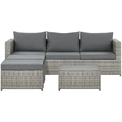 LOUNGE SET 5-Sitzer grau linksseitig modular Sabbia