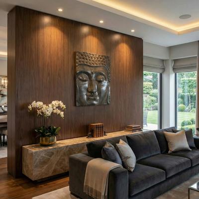 AFD Home Buddha Face Wall Decoration Small Black Earth