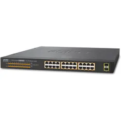 Planet GSW-2620HP Switch (24 Ports), Netzwerk Switch, Schwarz