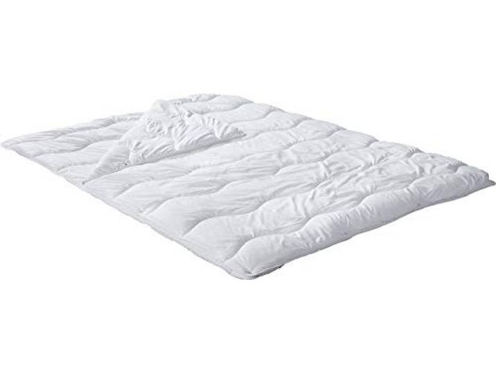 REDBEST Vier-Jahreszeiten-Bett, Steppbett, Bettdecke Atlanta weiß Größe 155x220 cm - Textilfaser - Feuchtigkeitsabtransport, Liegekomfort, waschbar, ergonomische Wellensteppung