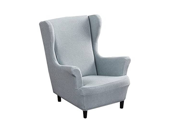 Highdi Enfant Jacquard Housse de Fauteuil à Oreilles Extensible Couverture de Fauteuil\, Couleur Unie Mode Strandmon Housse de Fauteuil Antidérapante\, pour Salon\, Hôtel\, Chambre (Gris Bleu)