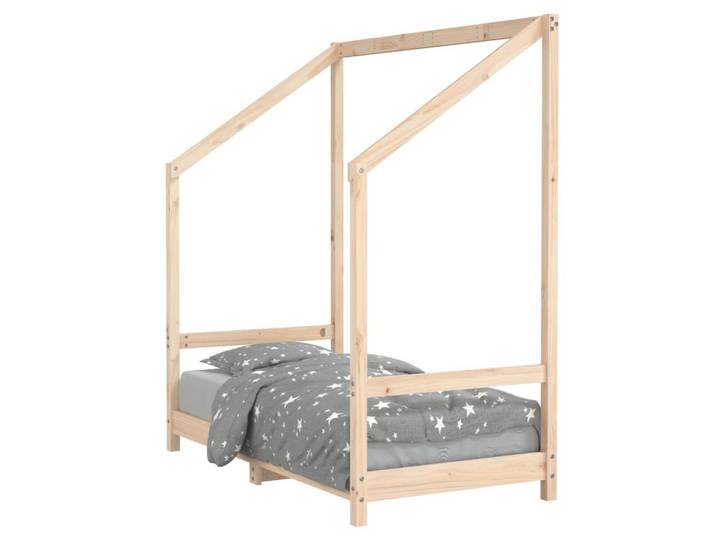 furnicato Kinderbett Massivholz 145,5 x 75,5 x 158 cm (1-tlg), Vorhangrahmen für mehr Privatsphäre am Kinderbett für Kleinkinder