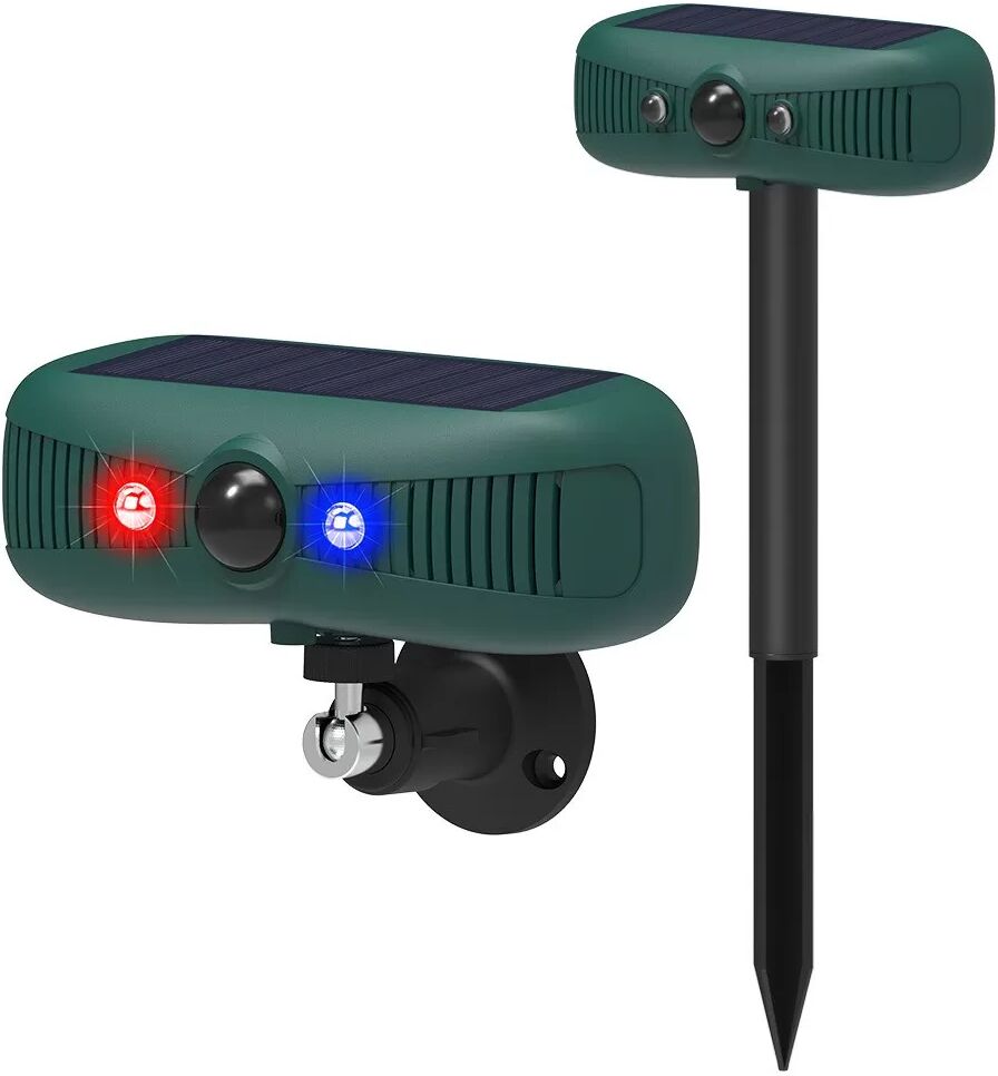 INF Alarme à ultrasons solaire avec détecteur de mouvement - Avertissement sonore et lumineux