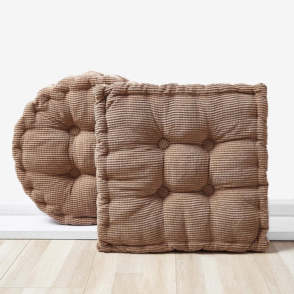 Bruin Stoelverhoger Kussen - Comfortabel Zitverhoger Vloerkussen voor Volwassenen - 40 x 40 x 8 cm
