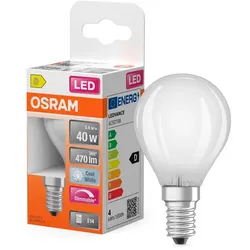 LEDVANCE LED-Tropfenform E14/3,4 Watt/Energie D Glas