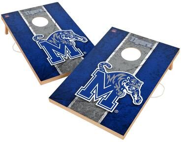 Skip's Garage Vintage Memphis Tigers 2x4 Tailgate Cornhole Boards