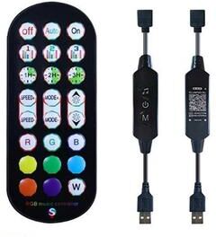 CaseAndConnect 24 Key RGB LED Controller With 2.4G Wireless Remote For RGB LED Strip Lights black