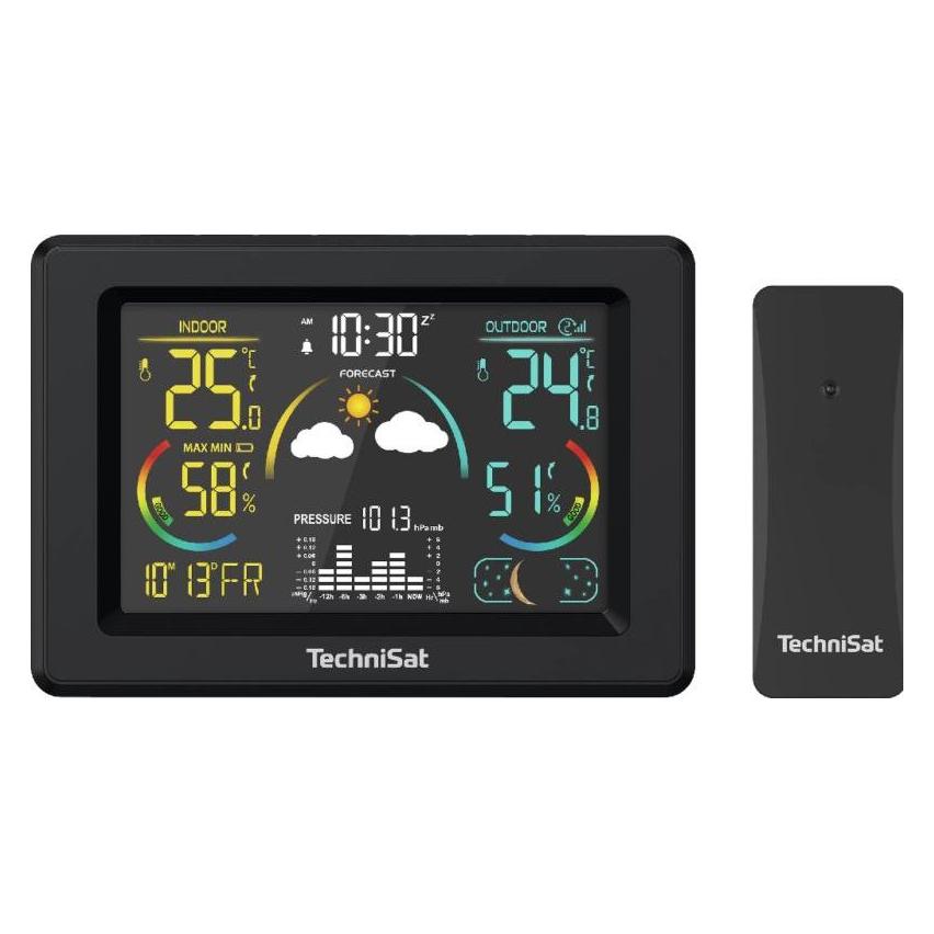 TechniSat iMETEO 600 schwarz / Wetterstation / LCD-Display / Temperatur / Luftfeuchtigkeit / Druck (MET02K)