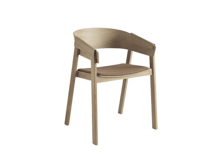 Muuto Chaise avec accoudoirs Cover assise revêtue de tissu Remix 252-oak