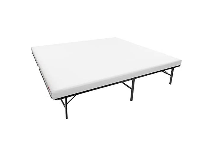 i-flair Metallbett Gästebett Klappbett LETTO 180x200 cm mit Matratze Slick 12cm Höhe Faltbett auf Füßen mit Stauraum
