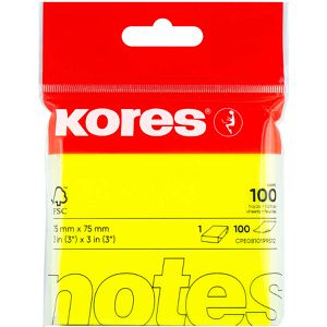 Kores Haftnotizen Notes, N47092, neongelb, 75 x 75mm, selbstklebend, 100 Blatt