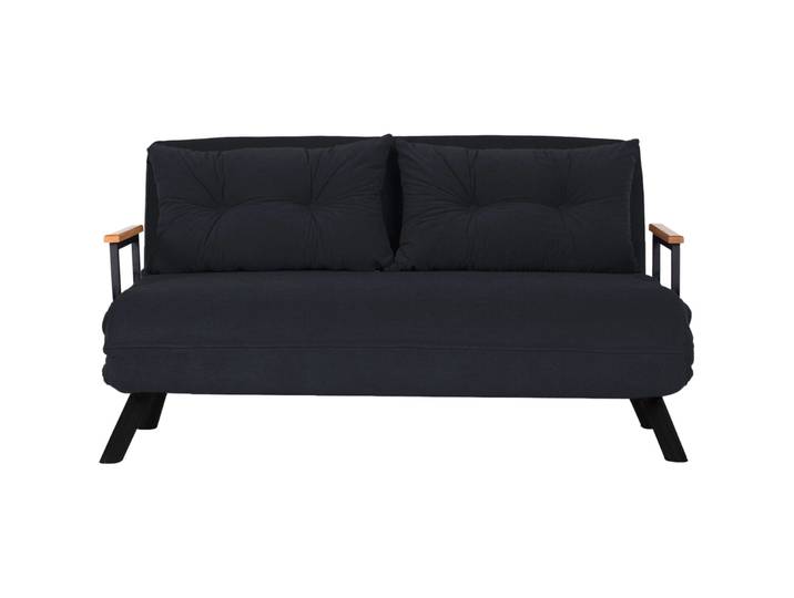 Bettsofa Foldbar schwarz Polyester B 133 T 50 cm
