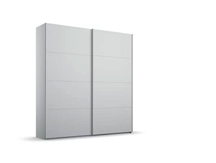 Rauch Möbel Beluga-EXTRA, Schwebetürenschrank, Seidengrau, Breite 180 cm Kleiderschrank mit Schwebetüren, Schiebetüren, 2-türig, für Schlafzimmer, Kinderzimmer, Wohnzimmer, Gästezimmer, Garderobe
