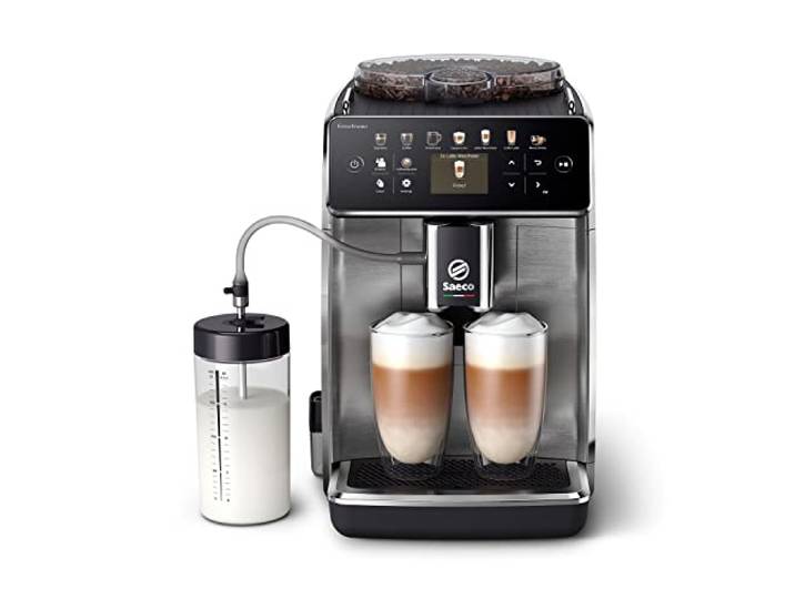 Saeco Kaffeevollautomat GranAroma, Schwarz, 16 Kaffeespezialitäten intuitives Farbdisplay, 4 Benutzerprofile, Keramikmahlwerk (SM6585/00)