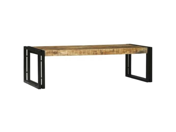 IBUQDDV Couchtisch 2 STK. Braun 48 x 40 x 40 cm Massivholz Mango Stahlrahmen, rustikale Mango-Oberfläche, 2er Set, kompakt, für Deko und Bücher, Montage erforderlich