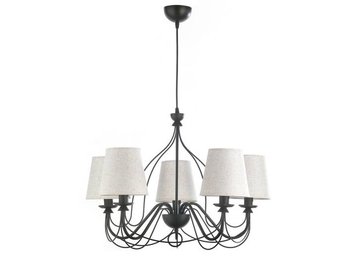 Kronleuchter Loris nero Creme/Schwarz max. 6 Watt
