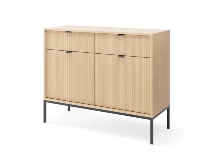 Sepro Meble Kommode Vicenza Eiche Ksz104 Schwarze Hohe Beine, Beige, 104x83x39 cm, Kleinmöbel, Kommoden, Sideboards