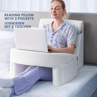 HomeDecorAndMore LLC ComfyArm Desk Pillow, Ergonomic Support & Plush Comfort white