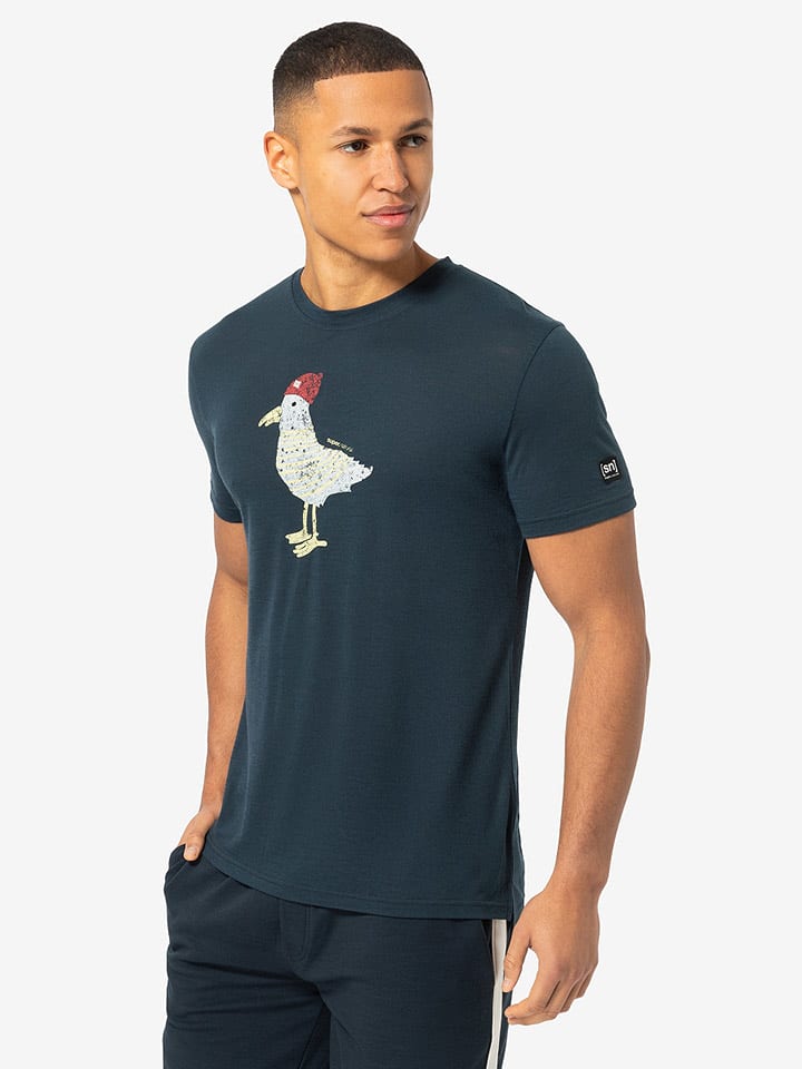 super.natural Funktionsshirt "Johnny" in Dunkelblau - M