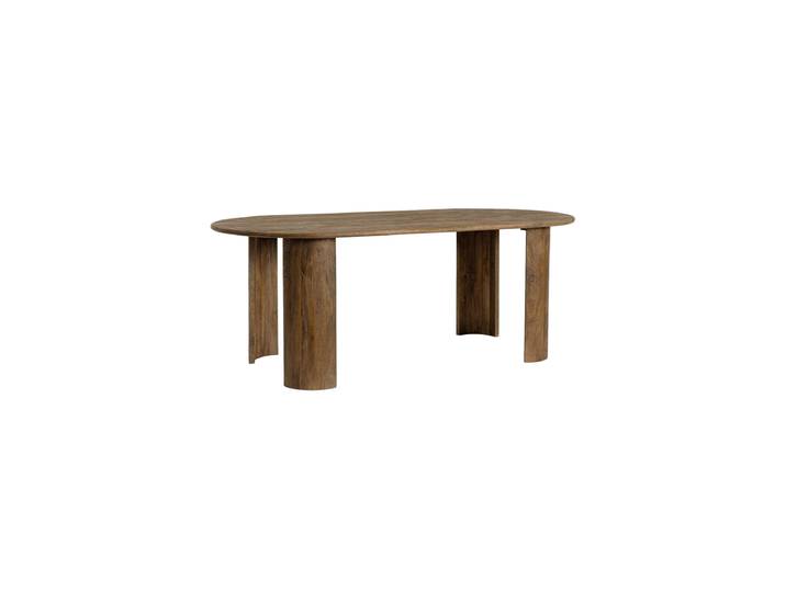 Ovaler Massivholz Design Esstisch „Orlando“ 210 x 100 cm Mangoholz Braun Bizzotto