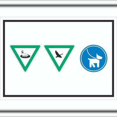 HB-Druck Brut- und Rastgebiet Hund anleinen Symbol Schild A0 (841x1189mm)