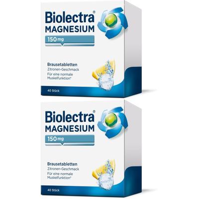 Biolectra Magnesium 150 mg Zitrone Brausetabletten 2x 2x40 St