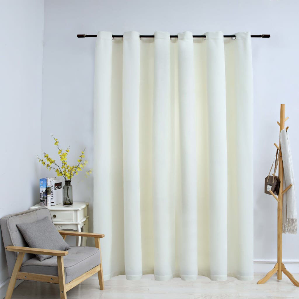 Canora Grey Ja Velvet Blackout Curtain Cream 290cm W X 245cm H