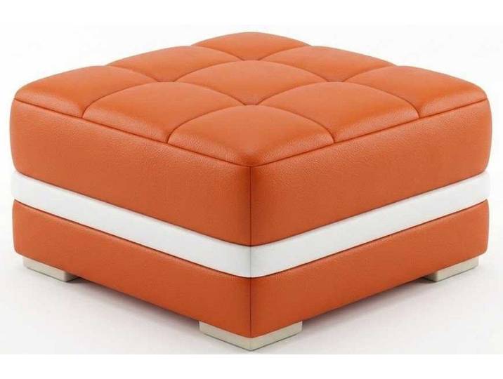 JVmoebel Hocker Moderner Oranger Hocker Kunstleder Polsterhocker Wohnzimmer Luxus (1 St., 1-tlg)
