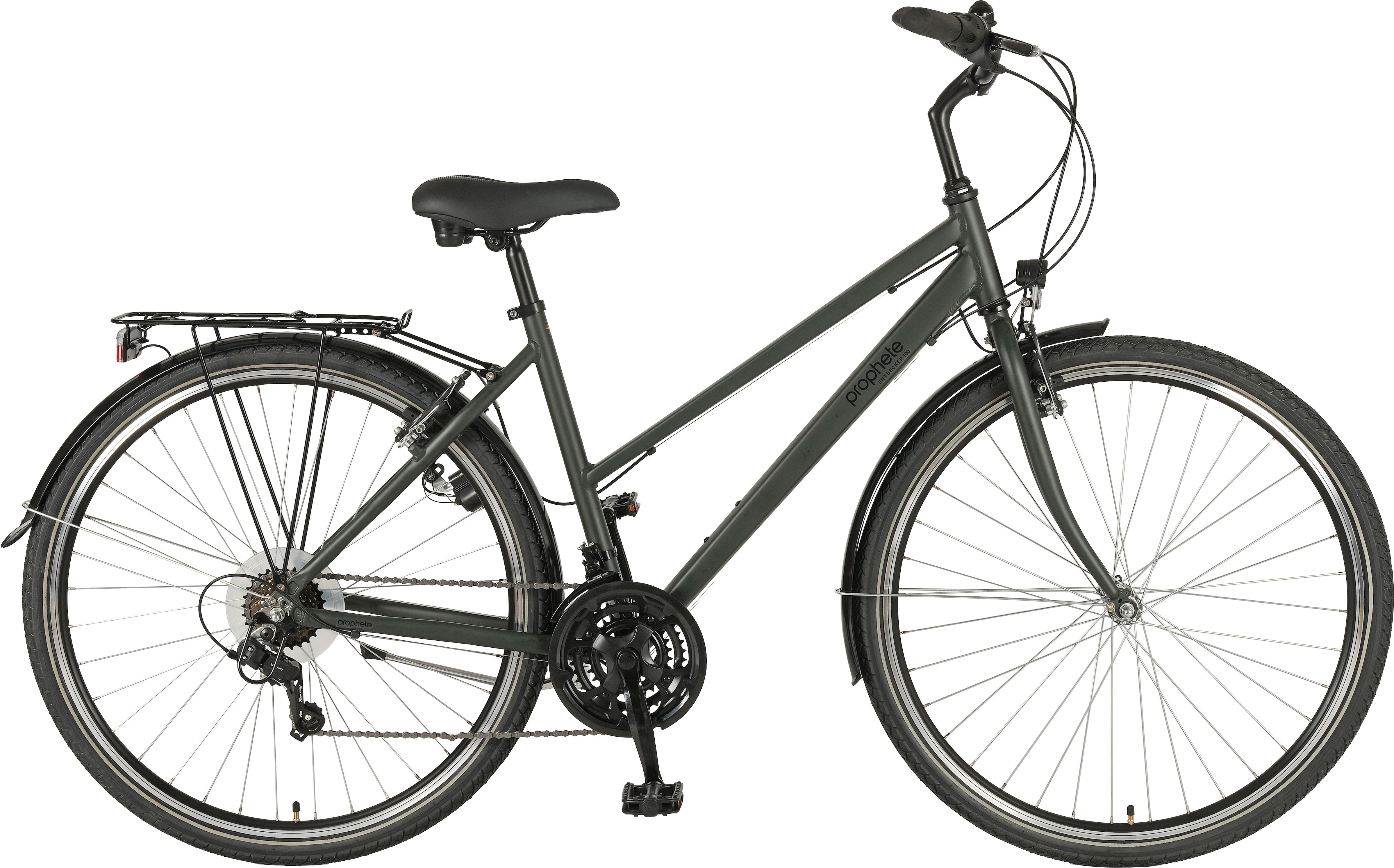 Trekkingrad PROPHETE "Prophete Entdecker 100" Gr. 48, grau, Fahrräder, 48cm, 28 Zoll (71,12cm) hinten: 28 Zoll (71,12cm)