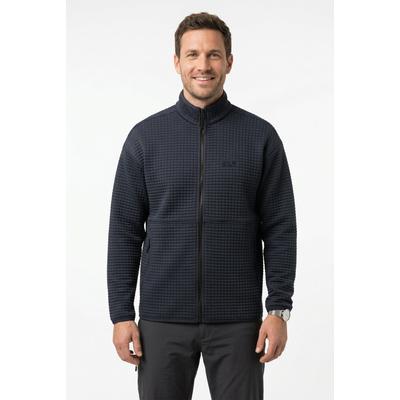 Fleecejacke JACK WOLFSKIN "MOGARI FZ M", Herren, Gr. XXL (58), blau (schwarz navy,), Fleece, Obermaterial: 95% Polyester, 5% Elasthan. Futter: 100% Polyester, normal, Jacken Fleecejacke, leicht, als Außenschicht, für Sommerabende und Übergangszeit