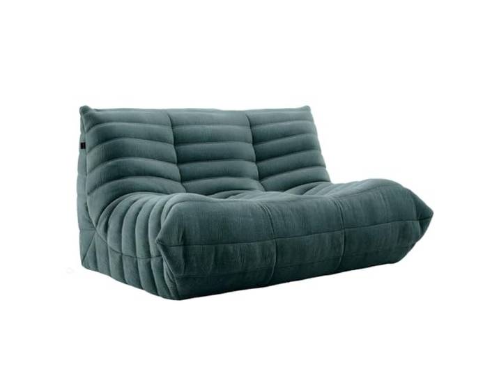 Kaminsessel, Vollkompression aus Schwamm, Loungesessel aus weichem Wildleder, Ecksofas für das Wohnzimmer, Lazy Floor Sofa Couch, Sitzsacksofa für das Wohnzimmerschlafzimmer Green,Double Seat