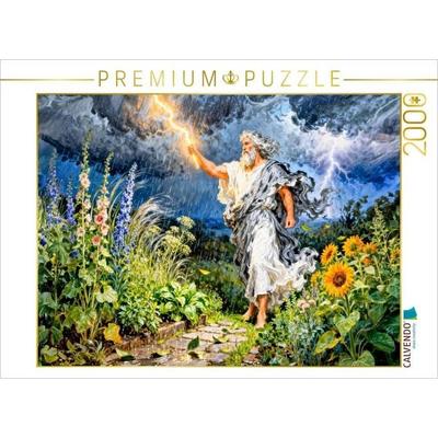 CALVENDO Puzzle Zeus - Griechischer Gott des Sommergewitters im Garten | 2000 Teile Lege-Größe 90x67cm Foto-Puzzle für glückliche Stunden
