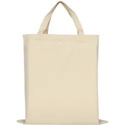 stabile Canvas Baumwolltasche CLASSIC | mit zwei kurzen Henkeln | 38x42cm | Jutebeutel | Einkaufstasche | unbedruckt, natur, 10 Stück