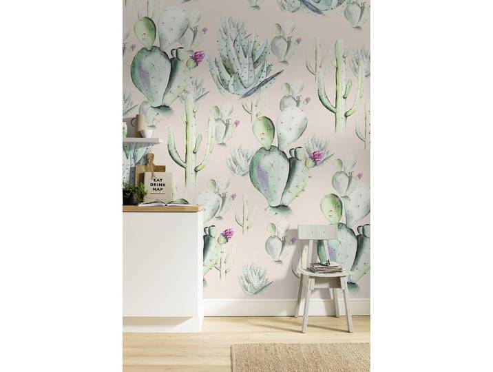 Papier peint intissé Cactus Rose 200cm