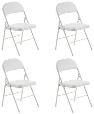 FCH Elegant Foldable Iron & PVC Chairs for Convention & Exhibition White