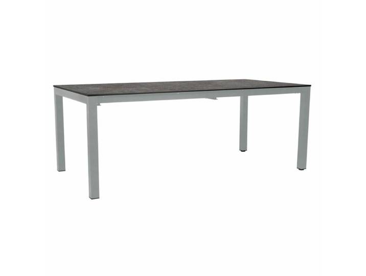 Stern Classic Ausziehtisch Edelstahl/HPL Geradlinig &amp; pur ausziehbar, Tischbein mit Höhenausgleich