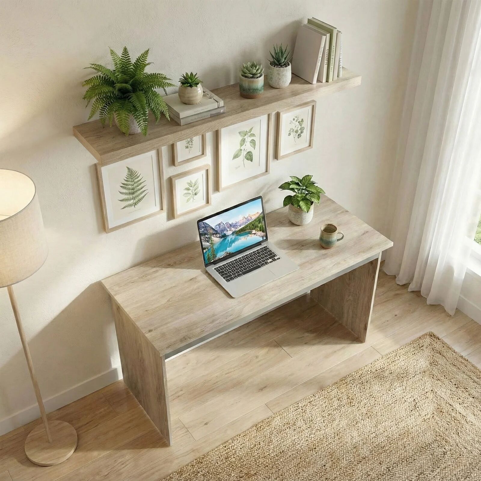 garneroarredamenti Scrivania 140x60cm ufficio moderna rovere antracite lucido Time Q
