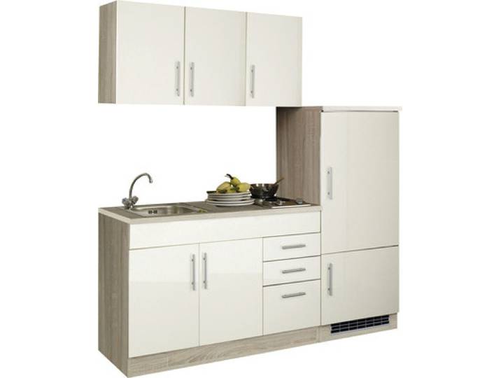 Held Möbel Singleküche mit Geräten Toronto 180 cm creme hochglanz zerlegt 908.6509