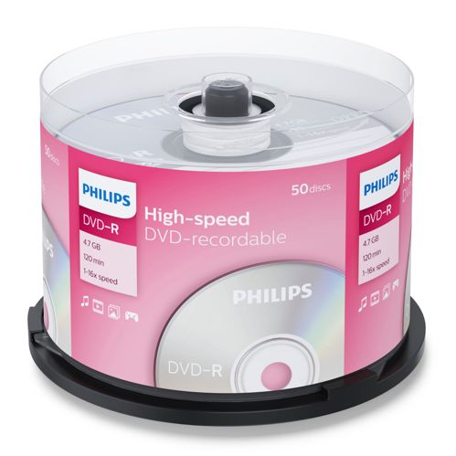 1x50 Philips DVD-R 4,7GB 16x SP