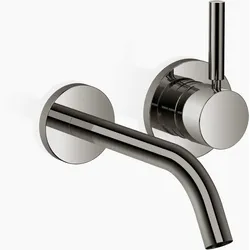 Dornbracht META Waschtisch-Wand-Einhandbatterie ohne Ablaufgarnitur, Ausladung 190mm, luftangereicherter, runder Strahl, 36860660-19, Farbe: Dark Chrome