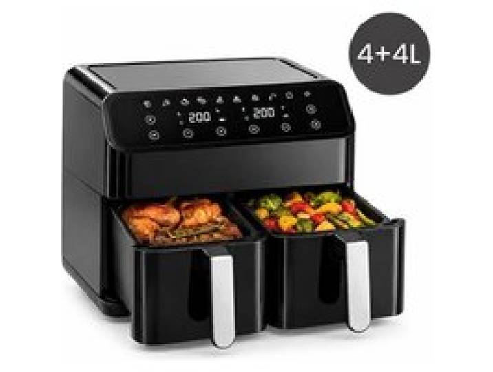 Friteuse à air double 8 L 2000 W - Double panier 4 L + 4 L - 10 programmes - Écran tactile LED - Sans huile