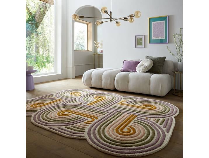 Tapis en laine Spiral Shaped Vert 200 x 300cm Laine
