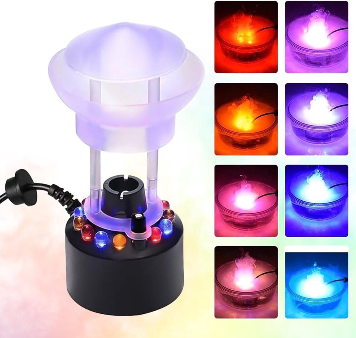Mini Rookmachine voor Halloween met 12 LED Lichten en Afneembare Splash Guard voor Fontein en Vijver