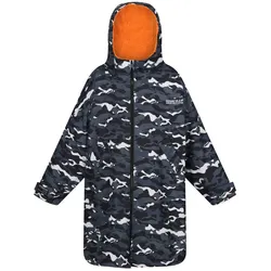 Wasserdichter Mantel Regatta Junior Waterproof Changing Robe Kindergröße: 135-158 /  schwarz/grau