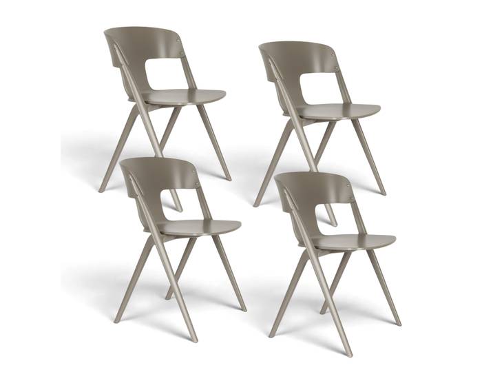 Design Gartenstuhl Zuiver Horizon - 4er Set, Taupe, Neu - Modern & Wetterfest
