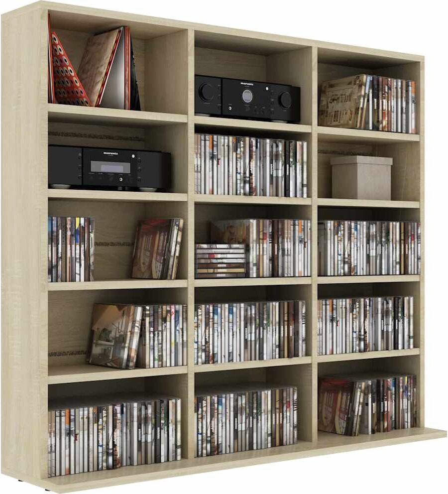 vidaXL Armoire à CD Chêne sonoma 100x23x89,5 cm Bois d’ingénierie