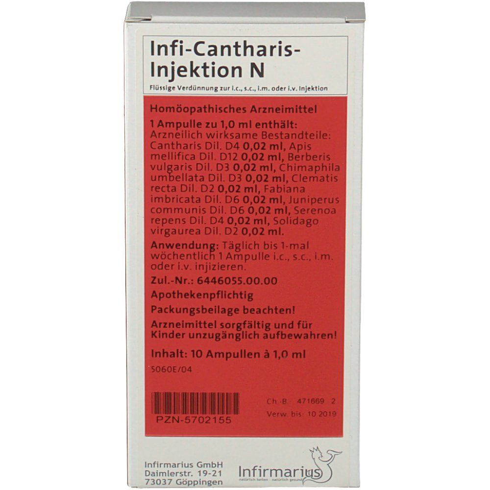 Infi Cantharis Injektion N 10x1 ml Ampullen
