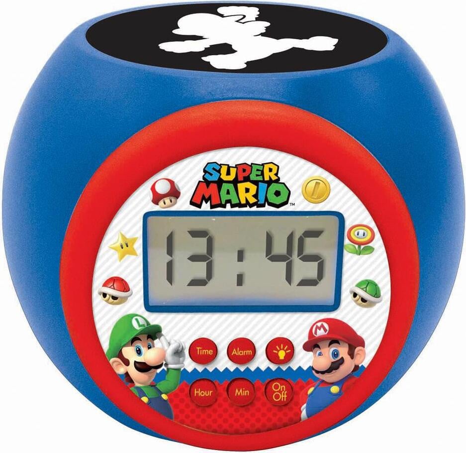 Lexibook Super Mario Projectorwekker, Digitaal wekkerradio met LCD-display, Meerkleurig