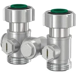Flamco Einrohr-Hahnblock EXCL. Eck E2/50 G3/4i x G3/4a MS vern. m. Konus, Zubehör Heizen